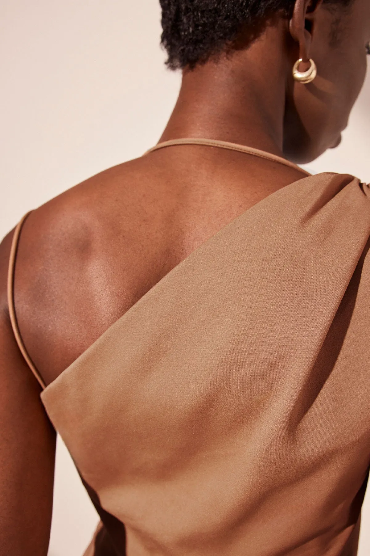 LANI ASYMMETRICAL GATHERED MAXI DRESS - CINNAMON sold by Shona Joy product image thumbnail 5