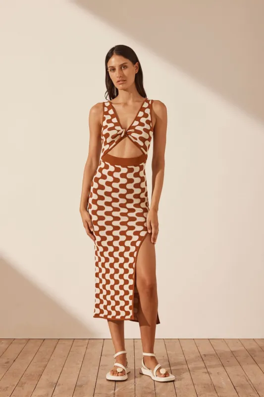 INCANTO TWIST FRONT MIDI DRESS sold by Shona Joy