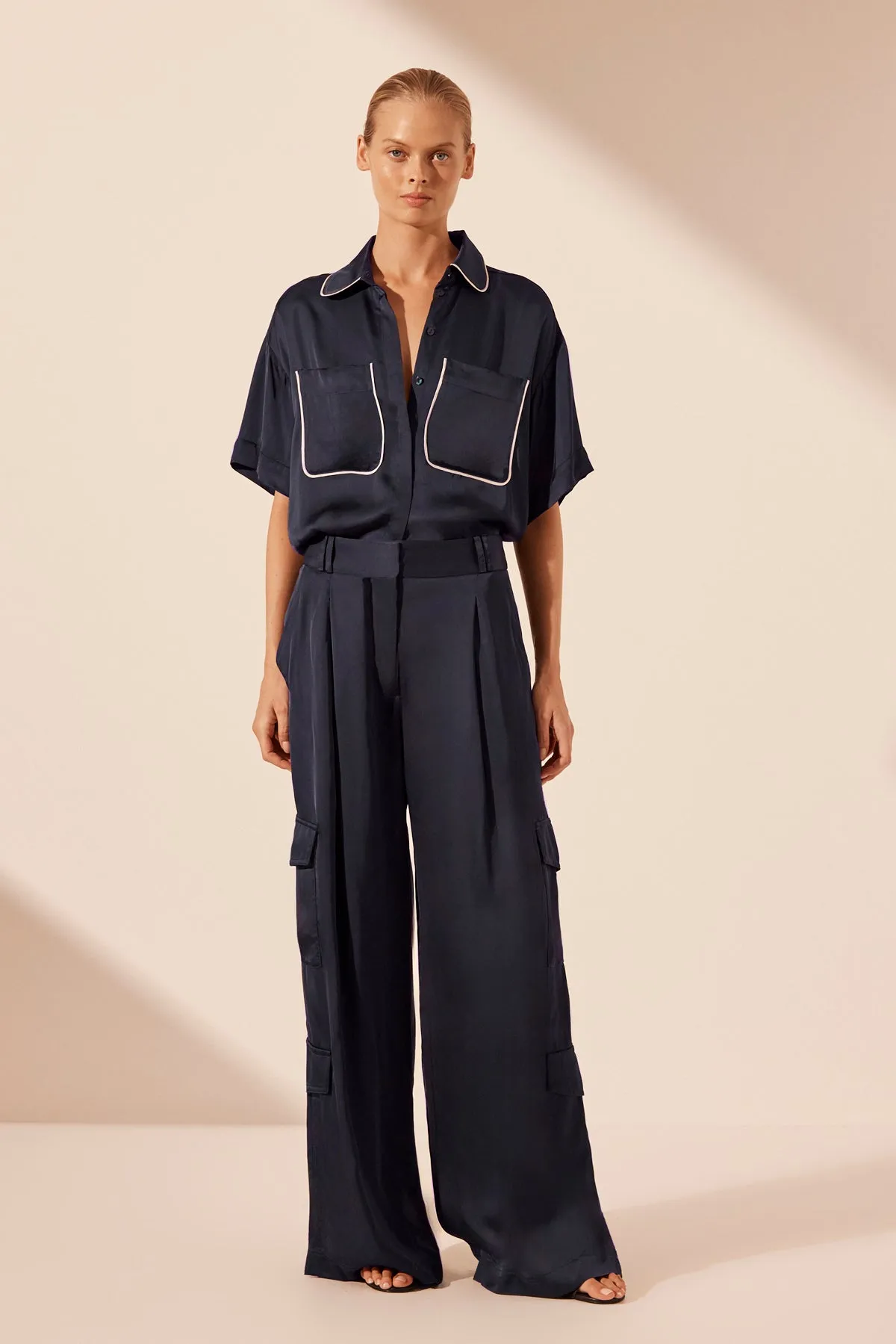 SHAE SLOUCHY CARGO PANT - AEGEAN BLUE sold by Shona Joy