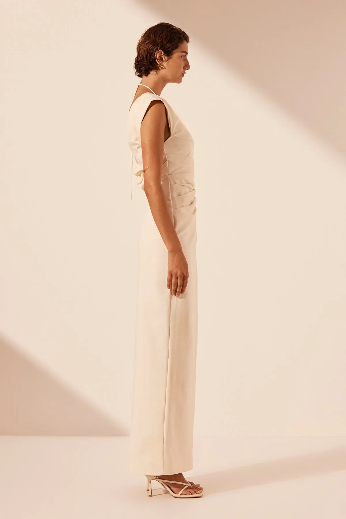 LANI ASYMMETRICAL DRAPED MAXI DRESS - RICE sold by Shona Joy product image thumbnail 3