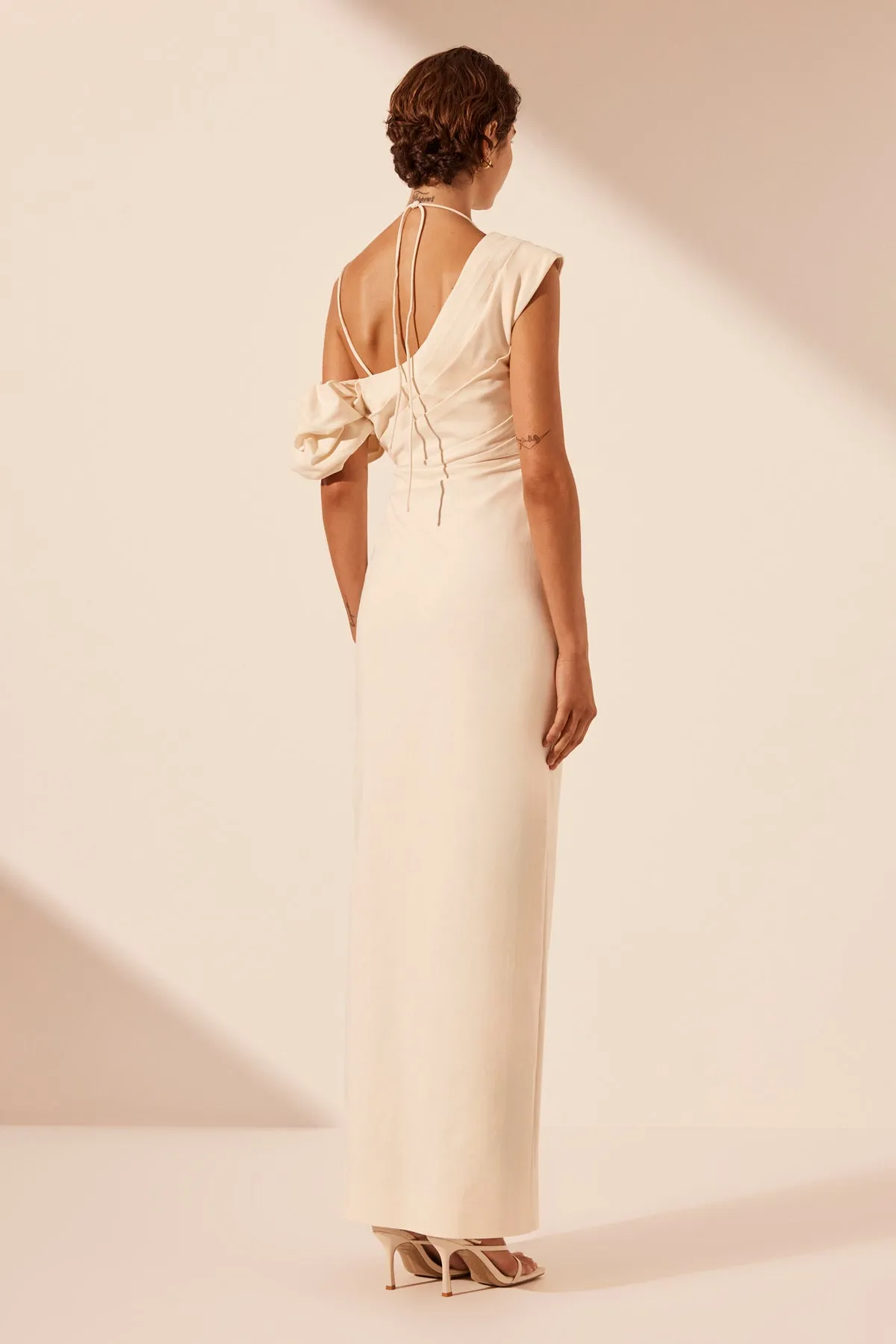 LANI ASYMMETRICAL DRAPED MAXI DRESS - RICE sold by Shona Joy product image thumbnail 4