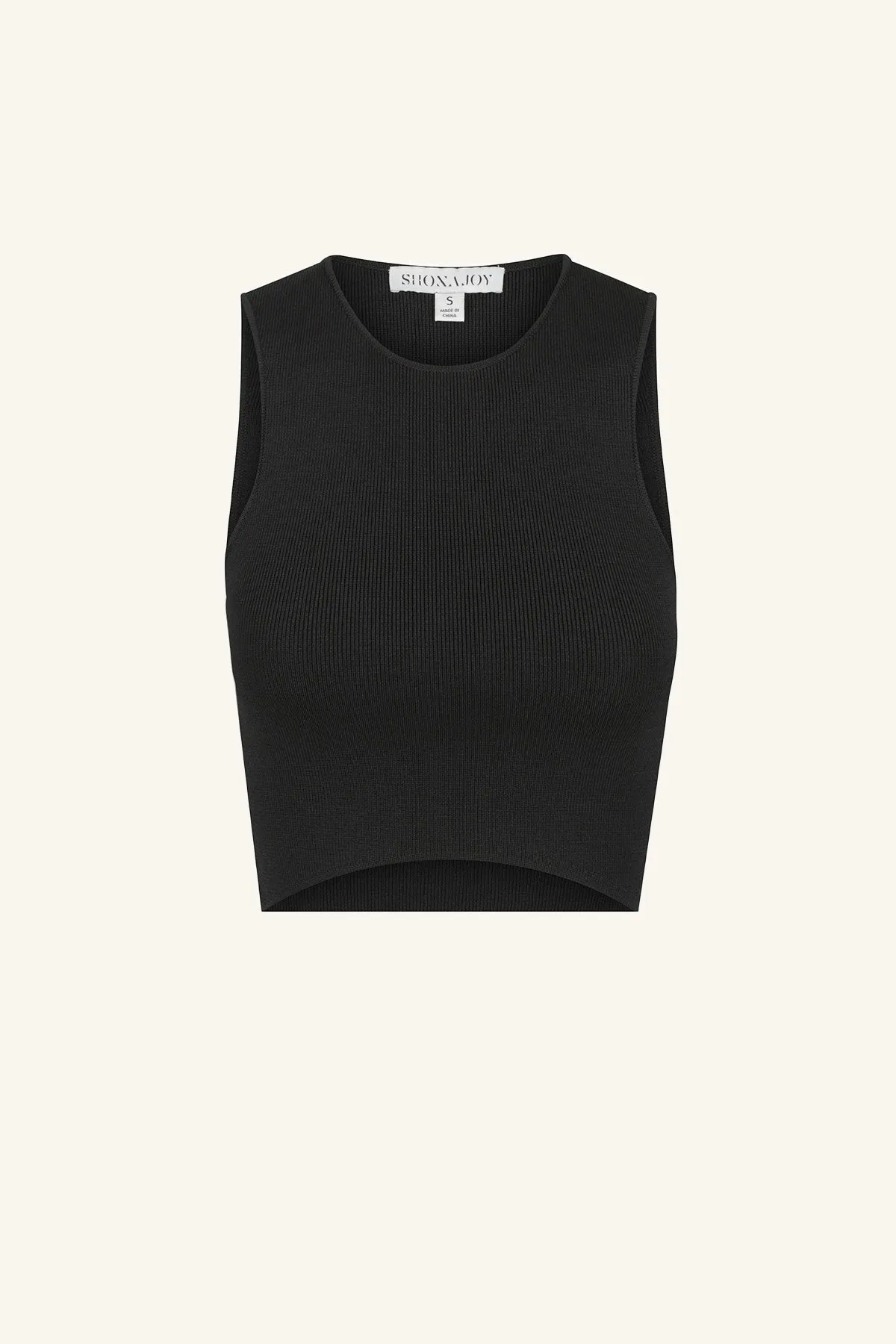 BASIC CURVED HEM CROP TOP - BLACK sold by Shona Joy product image thumbnail 5