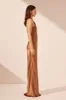 LA LUNE HIGH NECK TWIST MAXI DRESS - ALMOND sold by Shona Joy