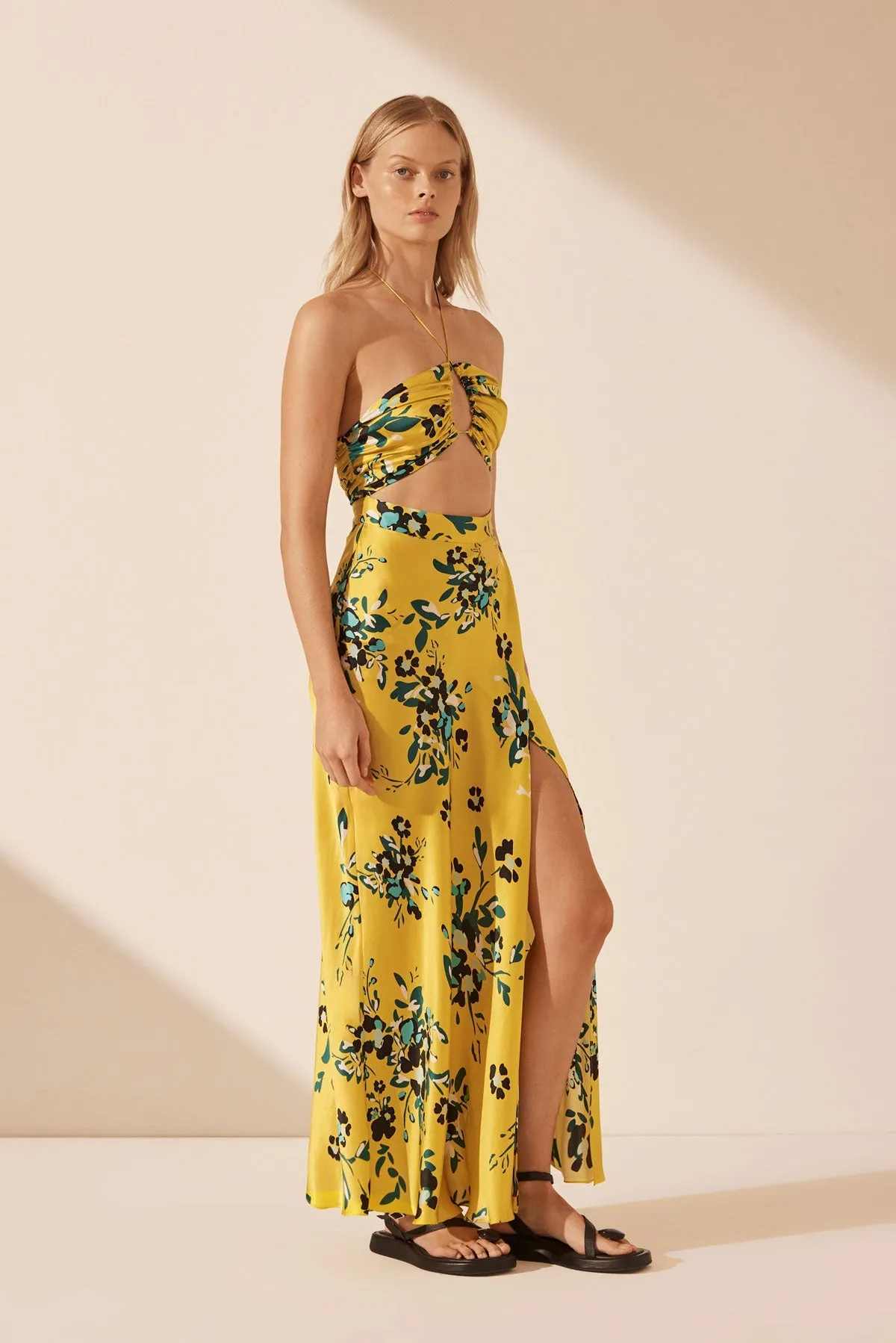 ROMILLY SILK CROSS FRONT CUT OUT MIDI DRESS sold by Shona Joy product image thumbnail 2
