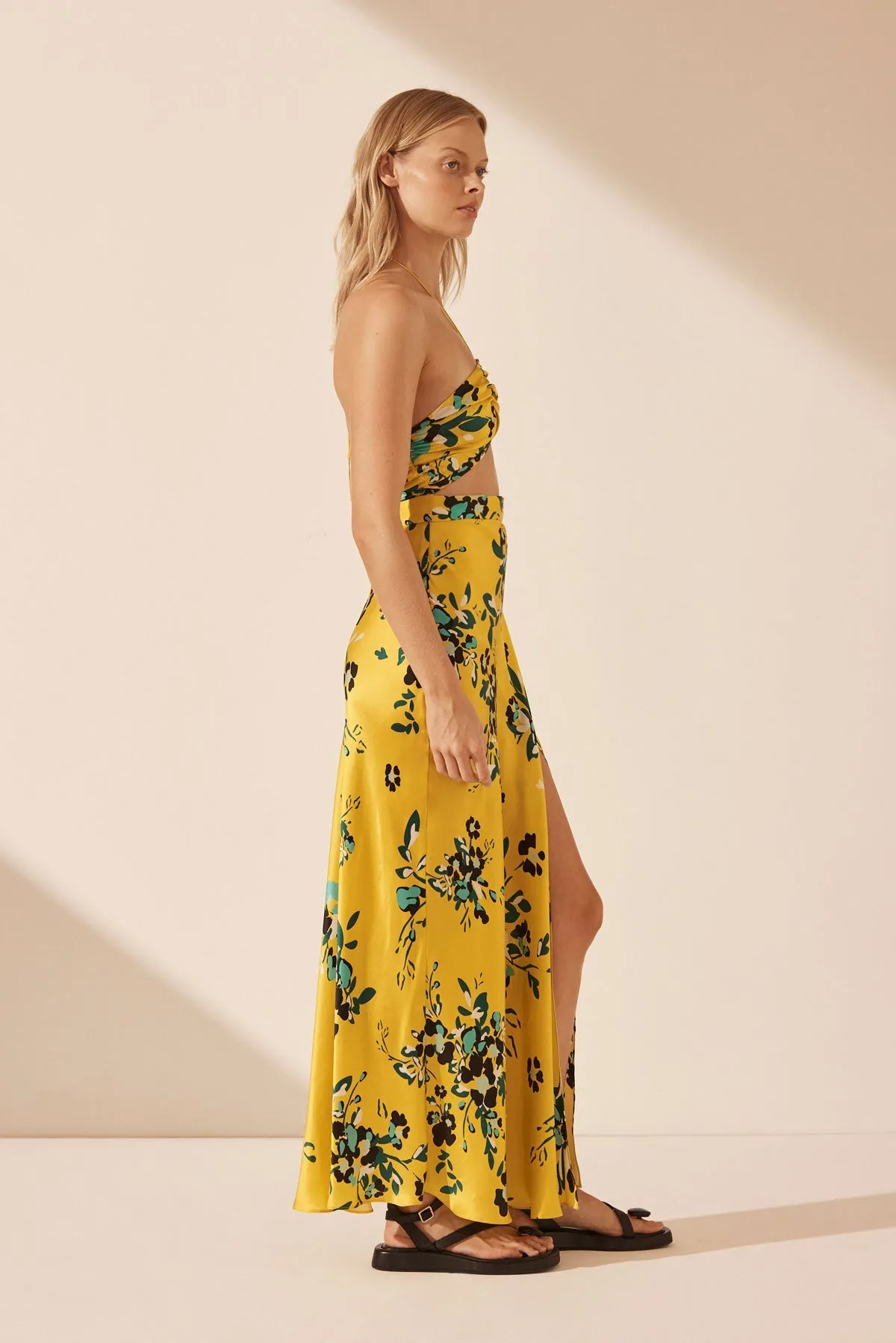 ROMILLY SILK CROSS FRONT CUT OUT MIDI DRESS sold by Shona Joy product image thumbnail 3
