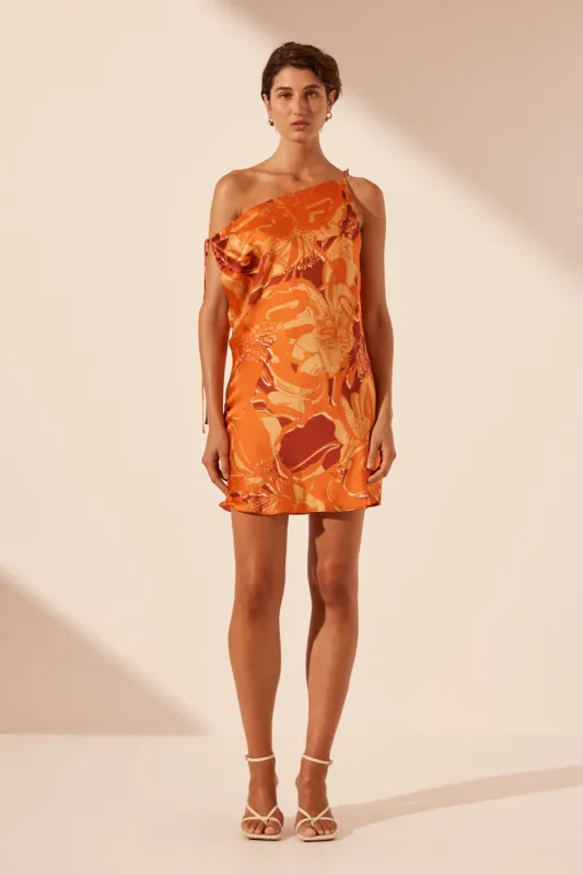 CHARA SILK TIE MINI DRESS made by Shona Joy
