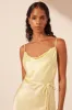 LA LUNE BIAS COWL MIDI DRESS - LEMON sold by Shona Joy