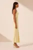 LA LUNE BIAS COWL MIDI DRESS - LEMON sold by Shona Joy