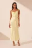 LA LUNE BIAS COWL MIDI DRESS - LEMON sold by Shona Joy