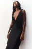 CAMILLE LACE CROSS BACK MIDI DRESS - BLACK sold by Shona Joy