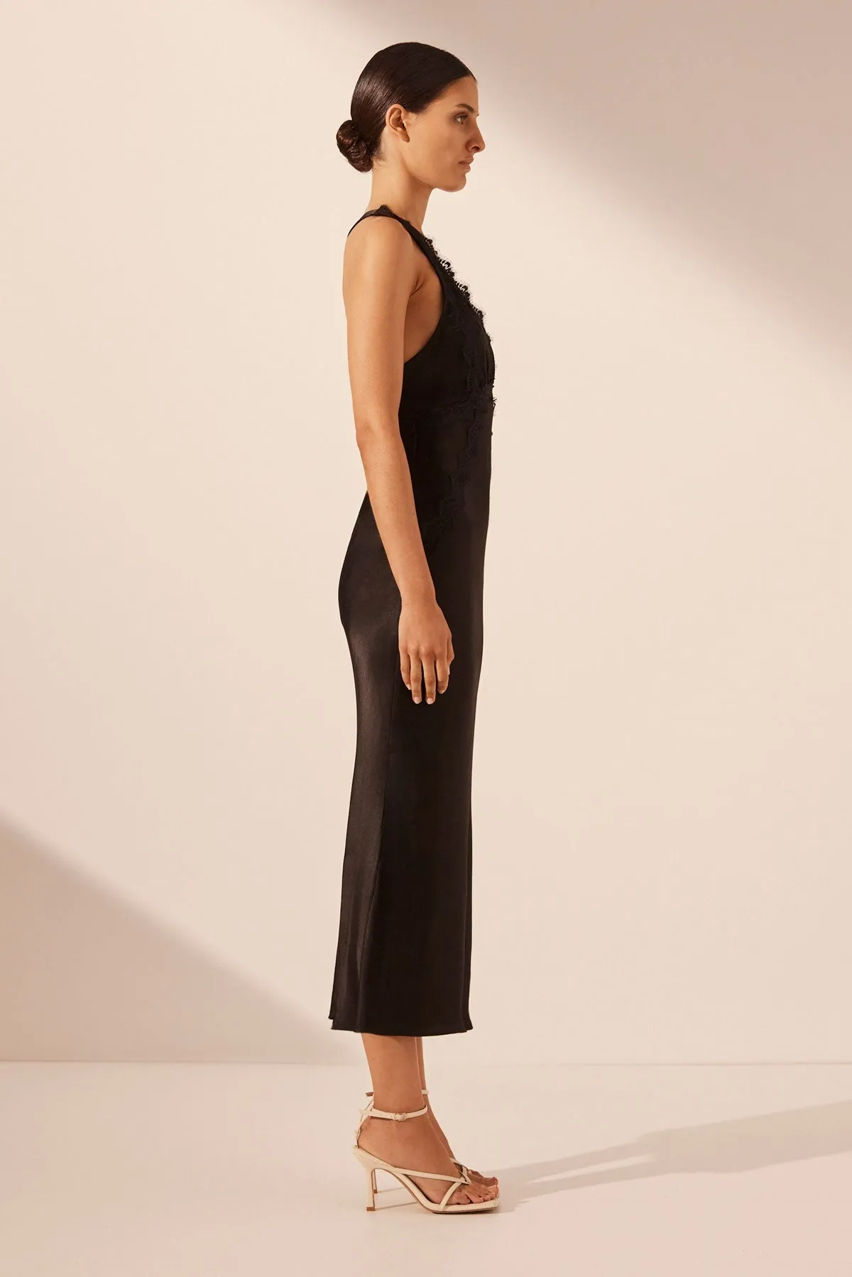 CAMILLE LACE CROSS BACK MIDI DRESS - BLACK sold by Shona Joy product image thumbnail 3