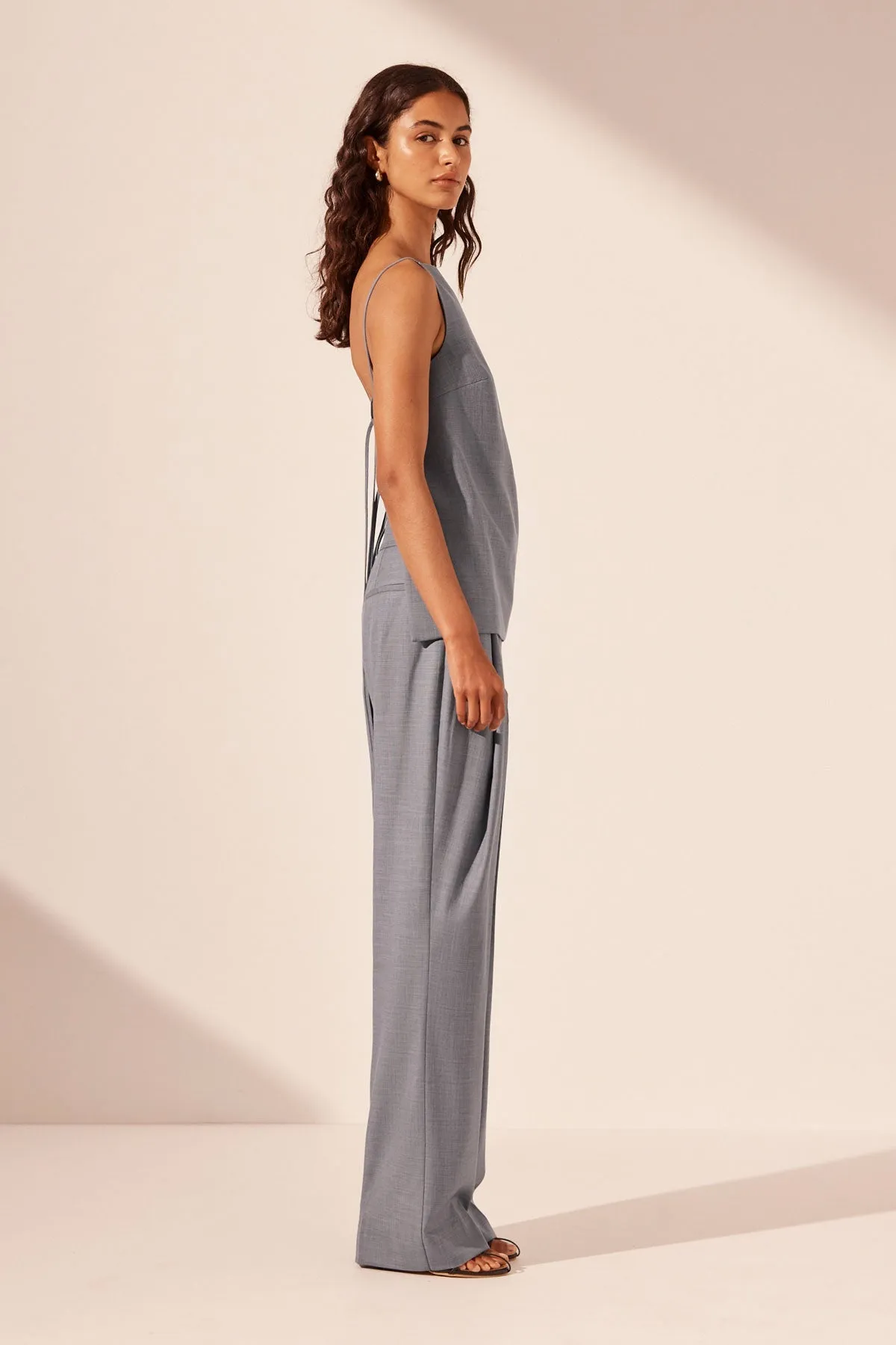 ASHER OPEN TIE BACK TOP - STEEL GREY sold by Shona Joy product image thumbnail 4