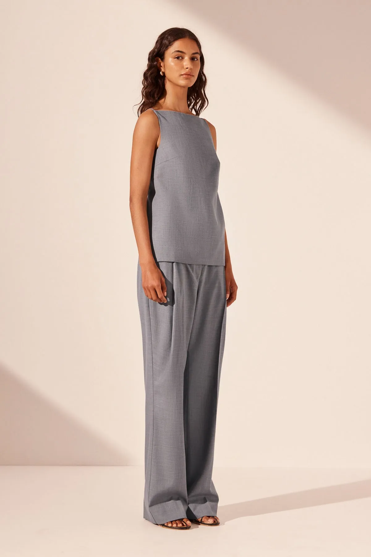ASHER OPEN TIE BACK TOP - STEEL GREY sold by Shona Joy product image thumbnail 3