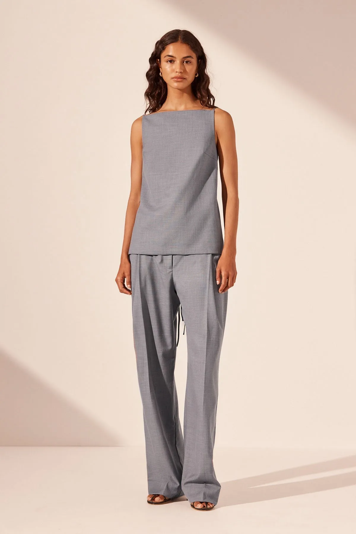 ASHER OPEN TIE BACK TOP - STEEL GREY sold by Shona Joy product image thumbnail 2