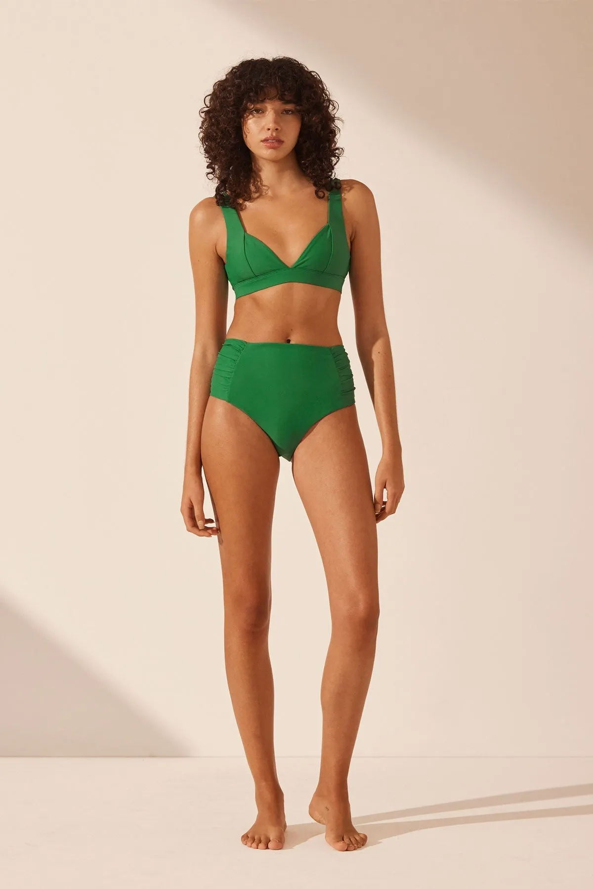 DAIQUIRI HIGH WAISTED RUCHED BOTTOM - TREE GREEN sold by Shona Joy
