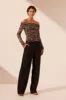 ADRI TUXEDO SIDE PANEL PANT - BLACK sold by Shona Joy