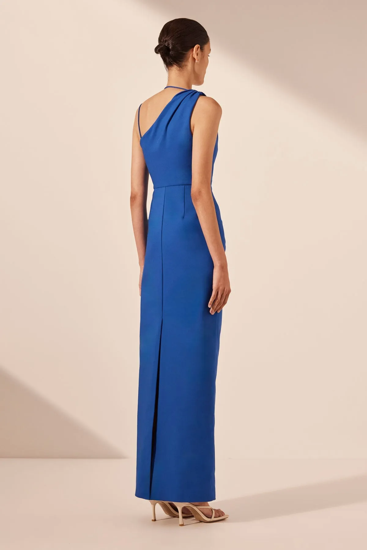 LANI ASYMMETRICAL GATHERED MAXI DRESS - AZURE sold by Shona Joy product image thumbnail 5