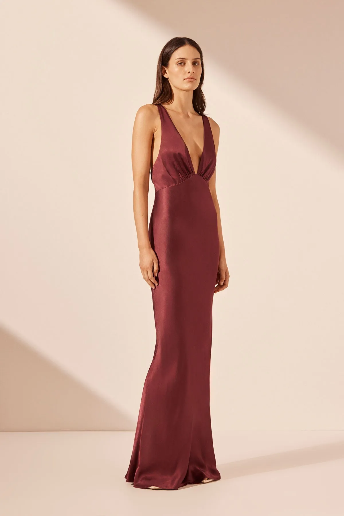 ELIA PLUNGED CROSS BACK MAXI DRESS - SHIRAZ sold by Shona Joy product image thumbnail 3
