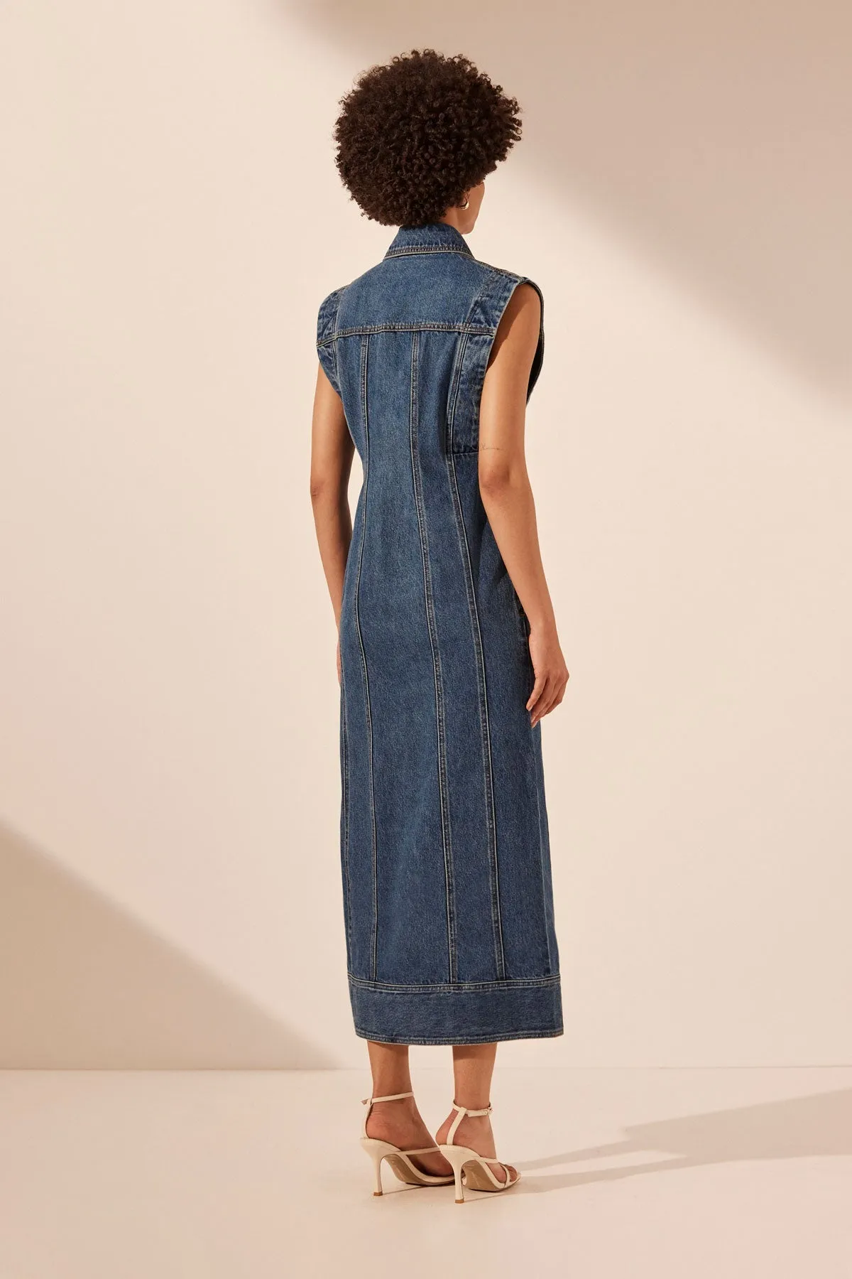 TOVERE SLEEVELESS PANELLED MIDI DRESS sold by Shona Joy product image thumbnail 5