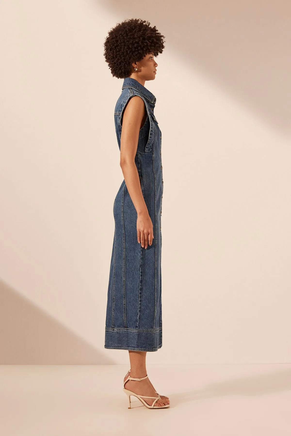 TOVERE SLEEVELESS PANELLED MIDI DRESS sold by Shona Joy product image thumbnail 4