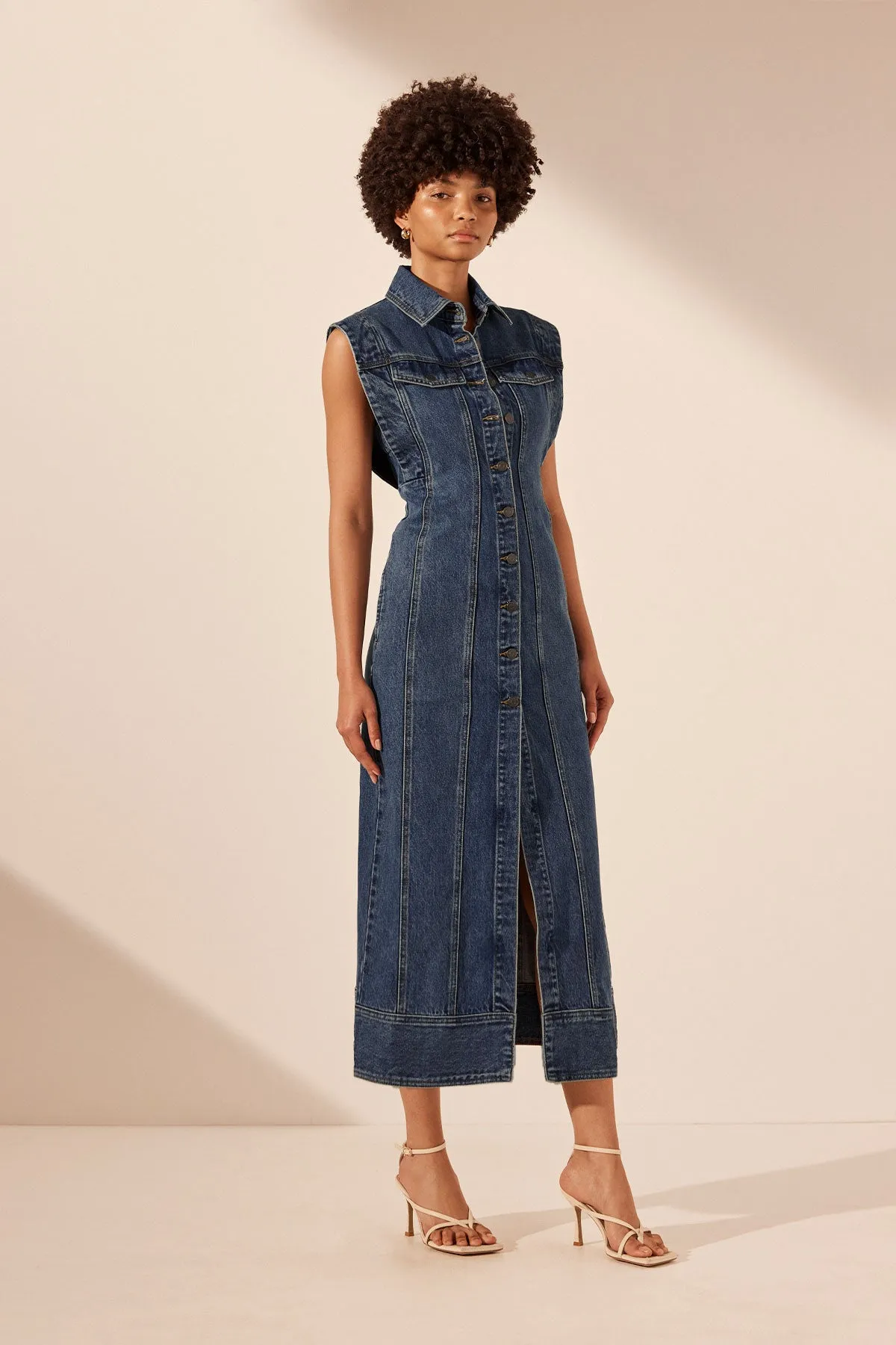 TOVERE SLEEVELESS PANELLED MIDI DRESS sold by Shona Joy product image thumbnail 3