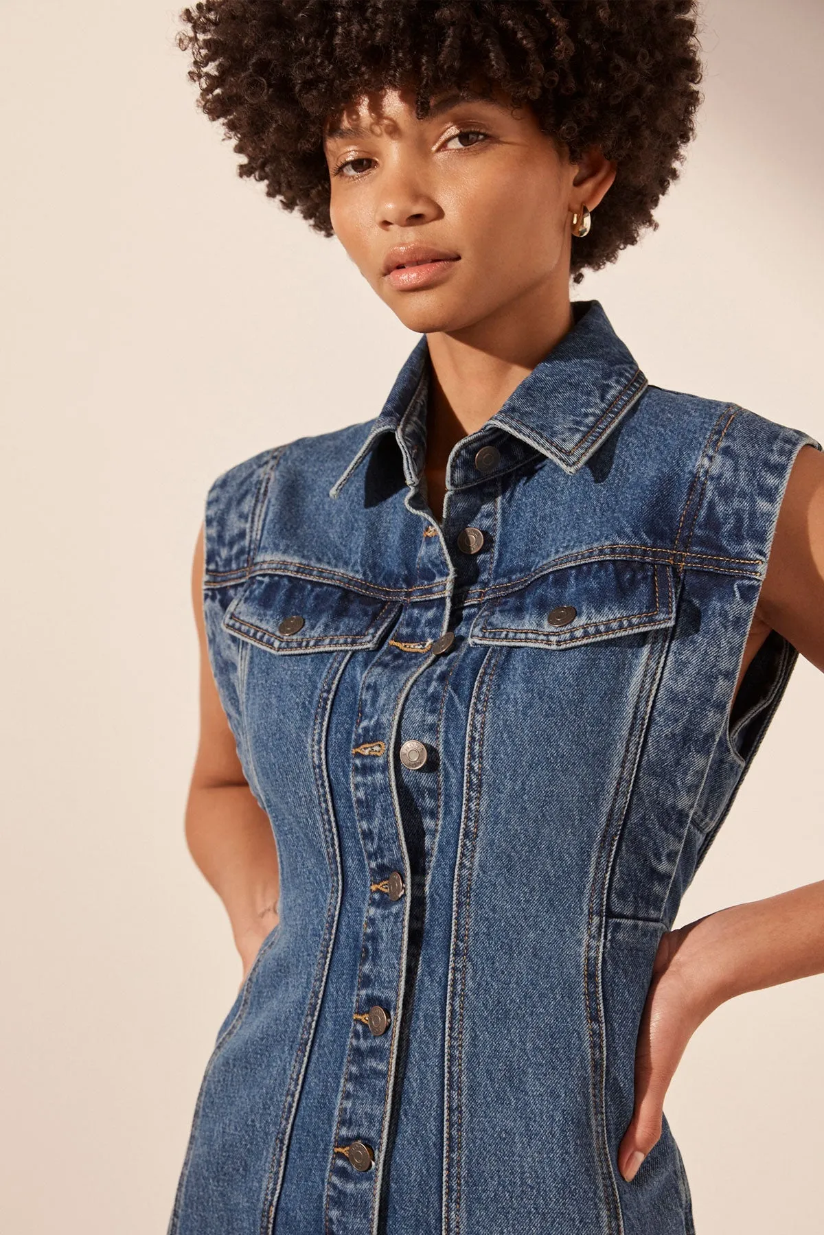 TOVERE SLEEVELESS PANELLED MIDI DRESS sold by Shona Joy product image thumbnail 2