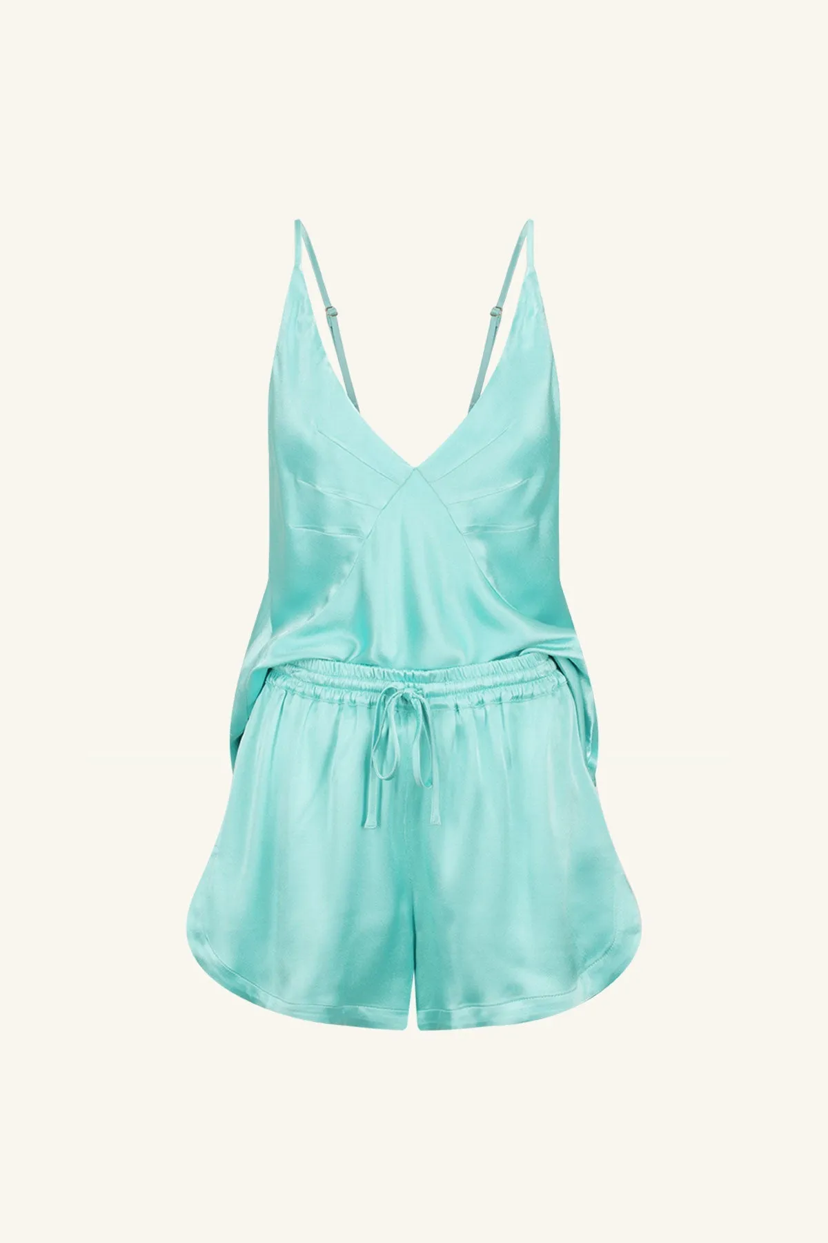 LA LUNE LOUNGE PLUNGED SLIP CAMI SET - POOL BLUE sold by Shona Joy product image thumbnail 5