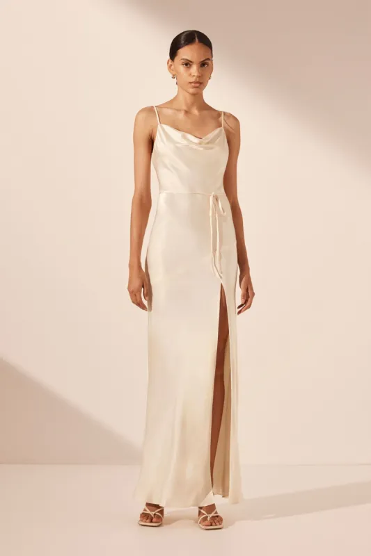 LA LUNE BIAS COWL MAXI DRESS - CREAM sold by Shona Joy