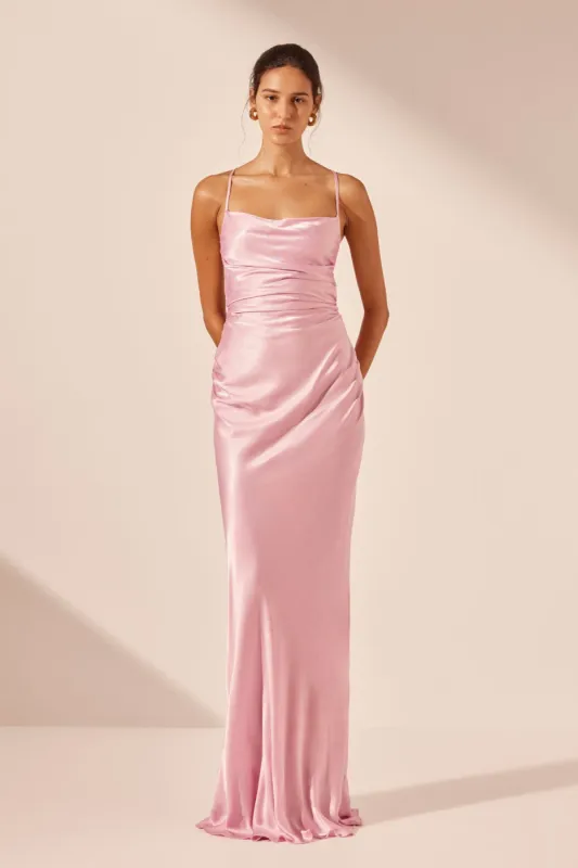 LA LUNE LACE BACK MAXI DRESS - PEONY sold by Shona Joy