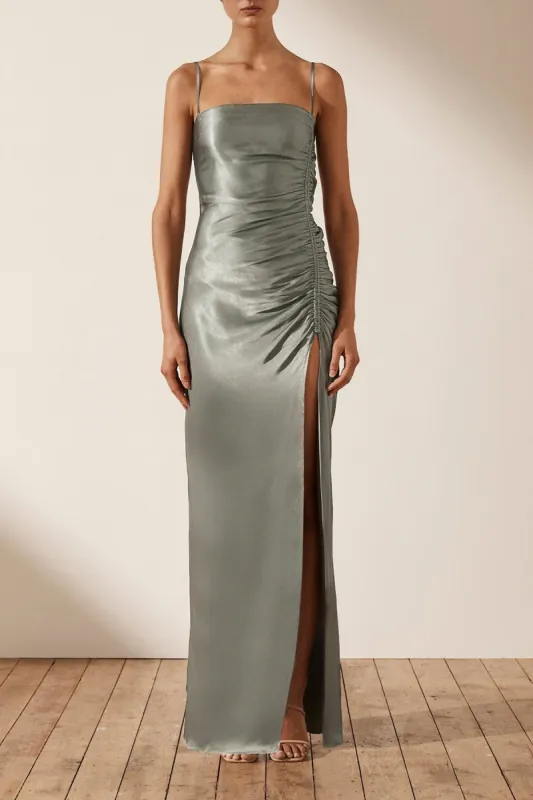 LA LUNE RUCHED MAXI DRESS - SAGE sold by Shona Joy