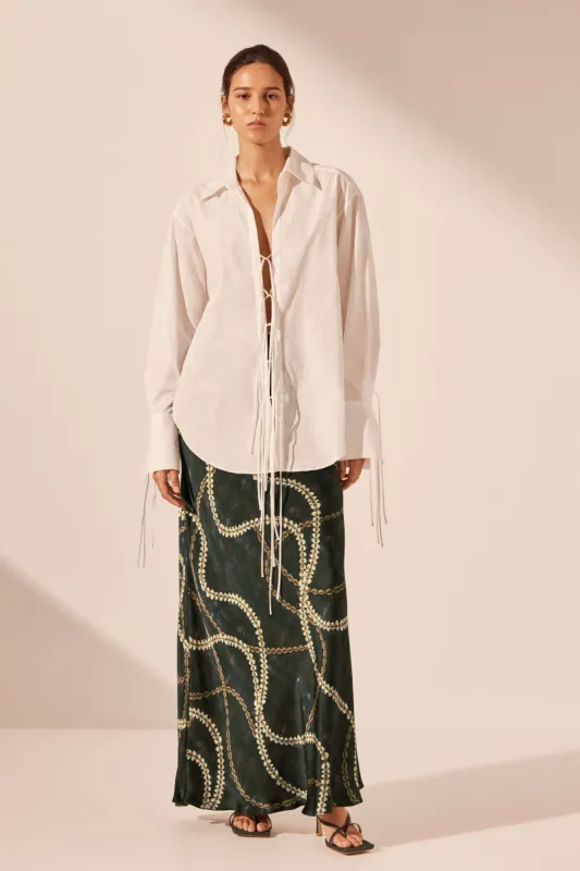 AMADA LACE UP SHIRT - WHITE sold by Shona Joy