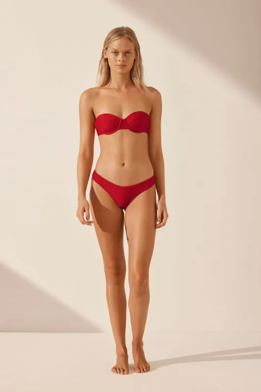 DAIQUIRI HIGH CUT BRAZILIAN BOTTOM - SAILOR RED sold by Shona Joy
