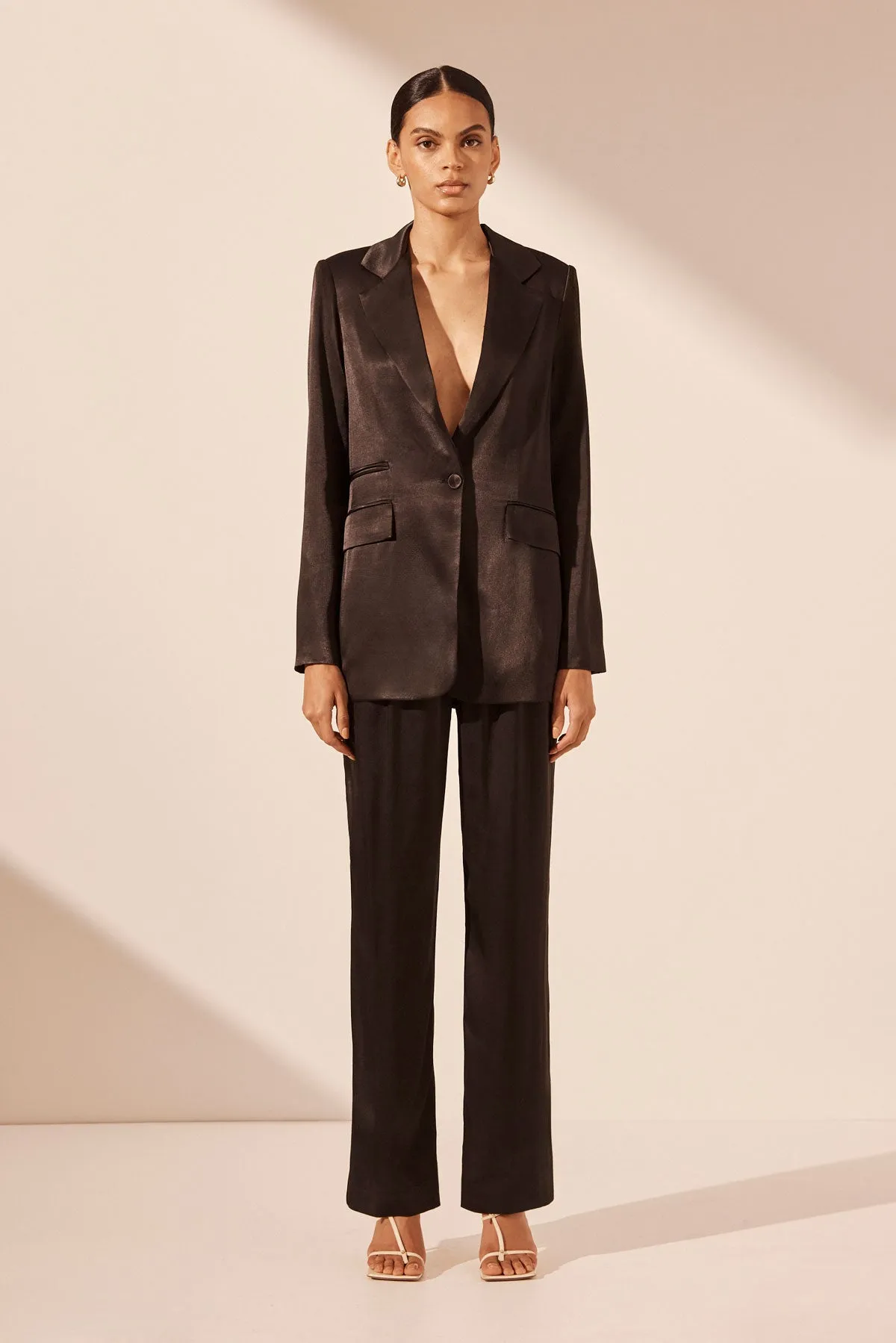 LA LUNE SINGLE BREASTED BLAZER - BLACK sold by Shona Joy