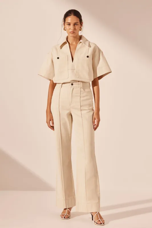 SIERRA PINTUCK STRAIGHT LEG JEAN - CREAM sold by Shona Joy