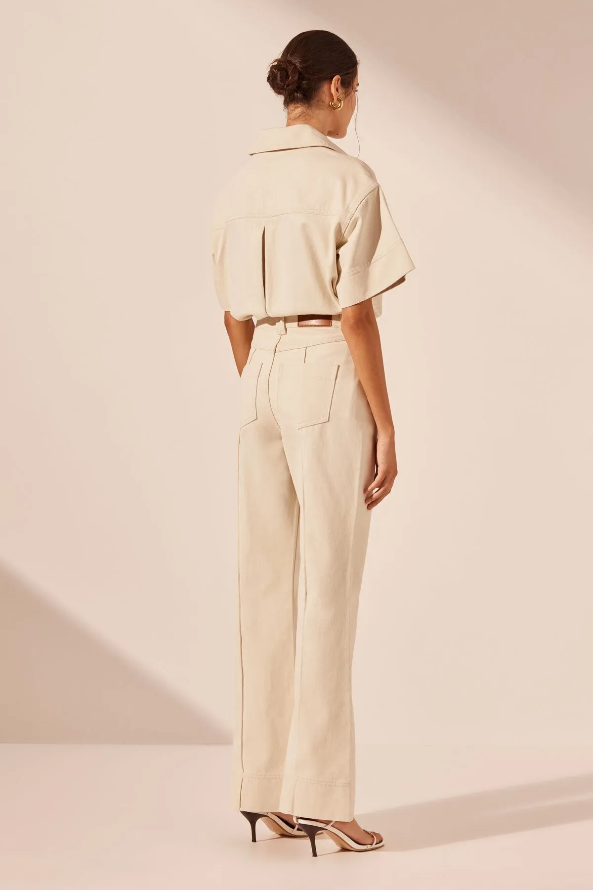 SIERRA PINTUCK STRAIGHT LEG JEAN - CREAM sold by Shona Joy product image thumbnail 5