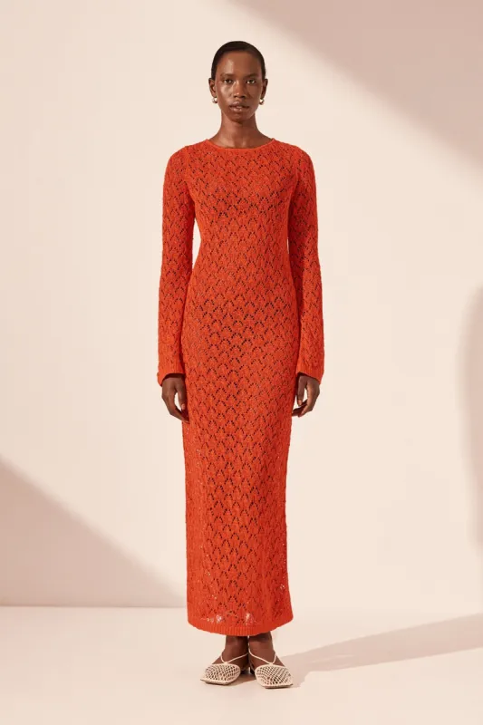 AVERY FLARED SLEEVE OPEN BACK MAXI DRESS - HIBISCUS sold by Shona Joy