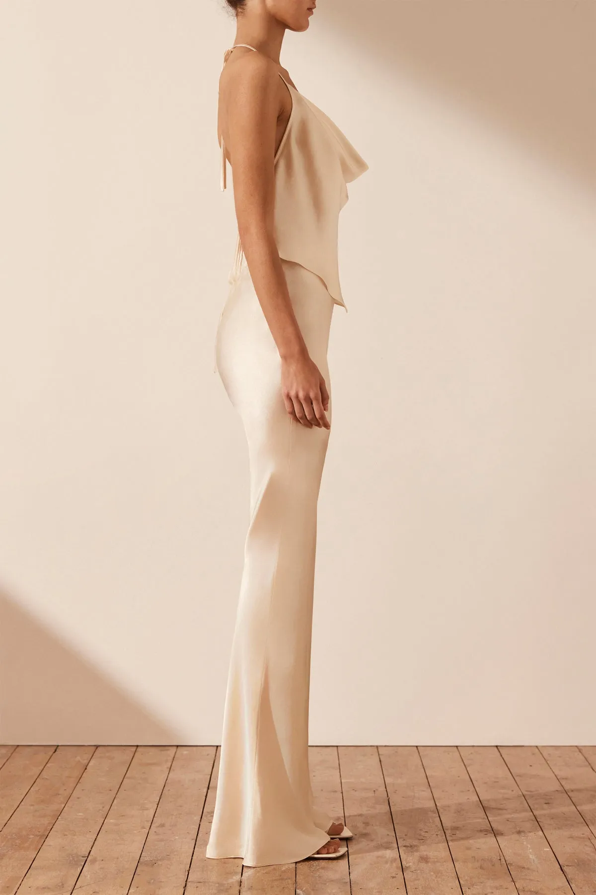 CAMILLE HALTER TIE BACK CAMI - CREAM sold by Shona Joy product image thumbnail 3