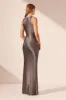 LA LUNE HIGH NECK COWL MAXI DRESS - GRAPHITE sold by Shona Joy