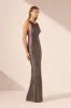 LA LUNE HIGH NECK COWL MAXI DRESS - GRAPHITE sold by Shona Joy