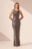 LA LUNE HIGH NECK COWL MAXI DRESS - GRAPHITE sold by Shona Joy