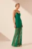 ELLE SILK LACE COWL MAXI DRESS - EMERALD GREEN sold by Shona Joy