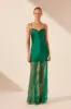 ELLE SILK LACE COWL MAXI DRESS - EMERALD GREEN sold by Shona Joy