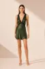 CAMILLE LACE CROSS BACK MINI DRESS - FERN/ BLACK sold by Shona Joy
