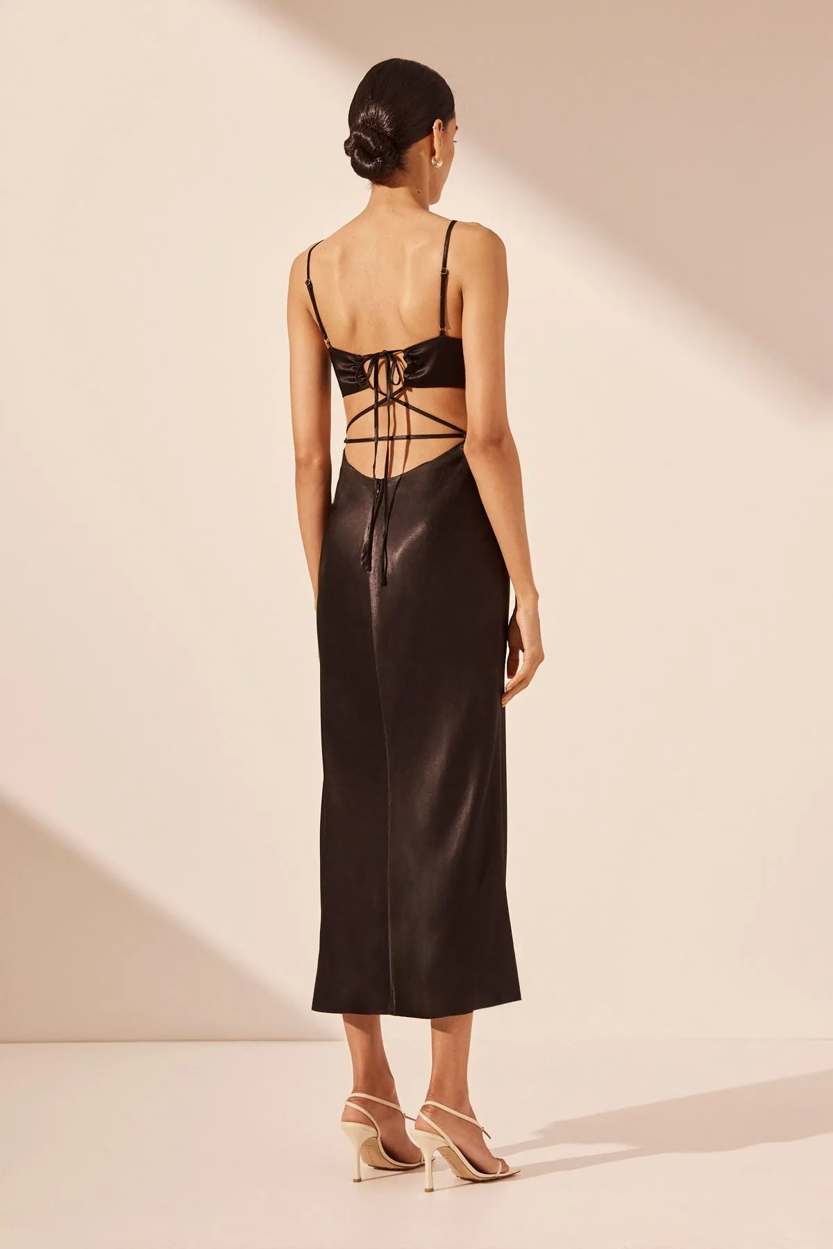 LA LUNE BACKLESS MIDI DRESS - BLACK sold by Shona Joy product image thumbnail 5