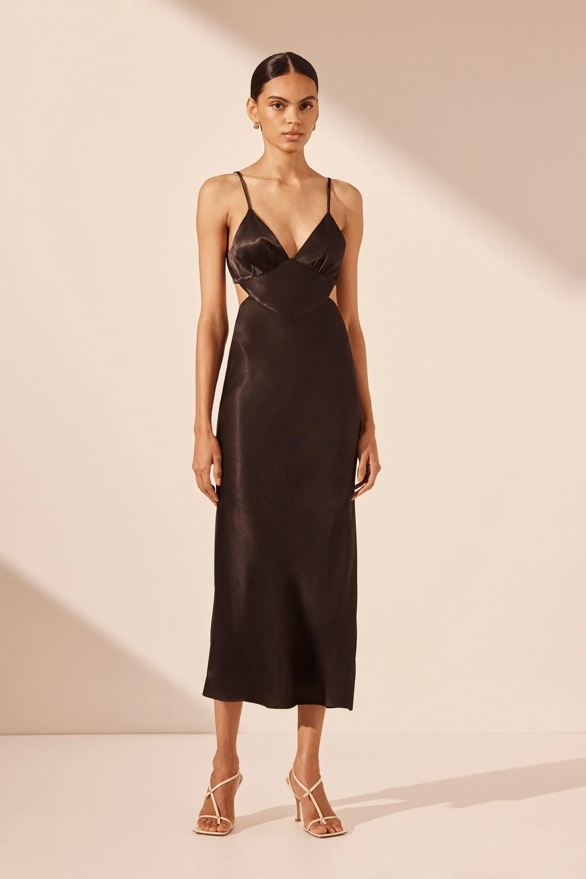 LA LUNE BACKLESS MIDI DRESS - BLACK sold by Shona Joy