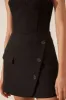 IRENA ASYMMETRICAL BUTTON MINI SKIRT - BLACK sold by Shona Joy