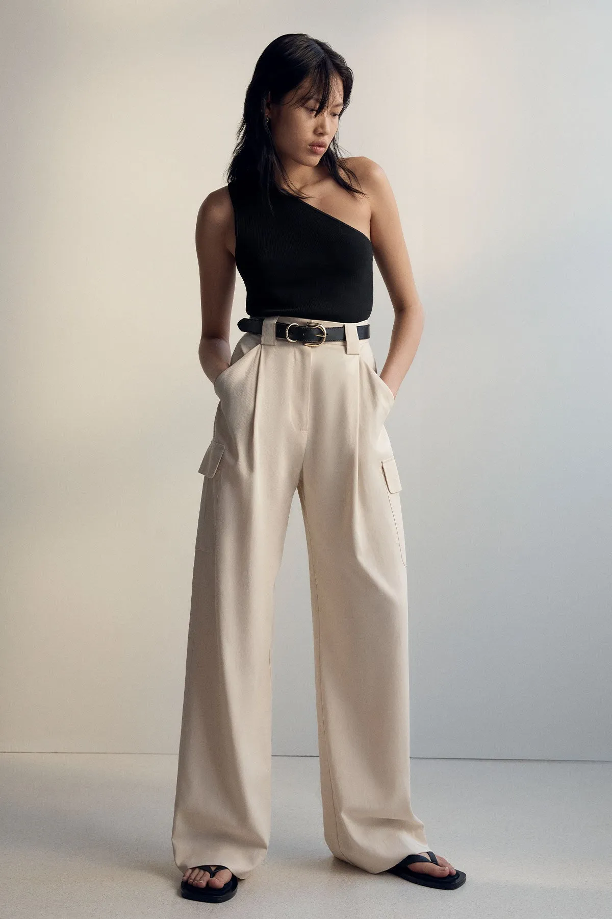 BASIC ONE SHOULDER TOP - BLACK sold by Shona Joy product image thumbnail 5