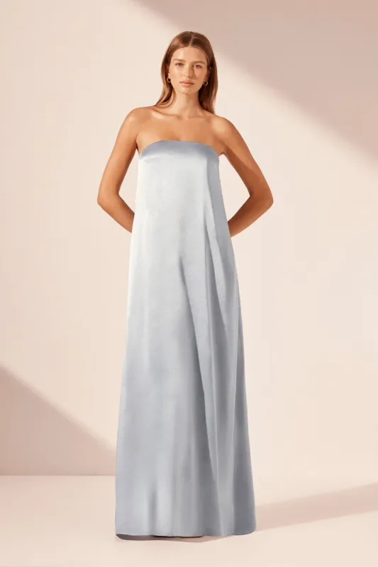 LA LUNE STRAPLESS COLUMN MAXI DRESS - POWDER BLUE sold by Shona Joy