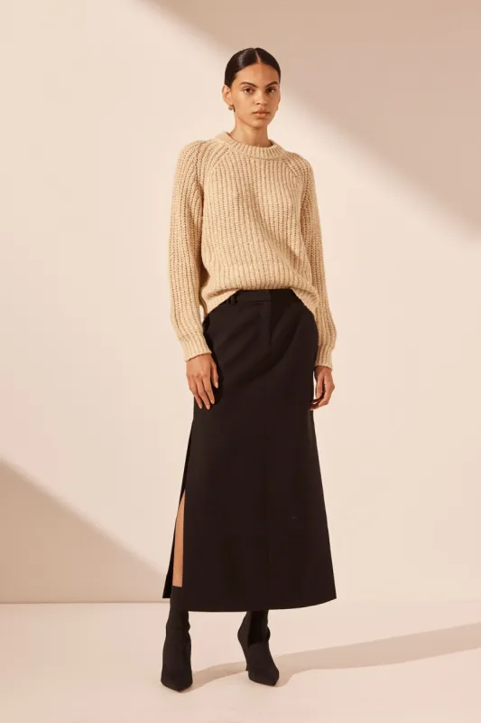 OLIVIA RELAXED JUMPER - OAT/ IVORY sold by Shona Joy