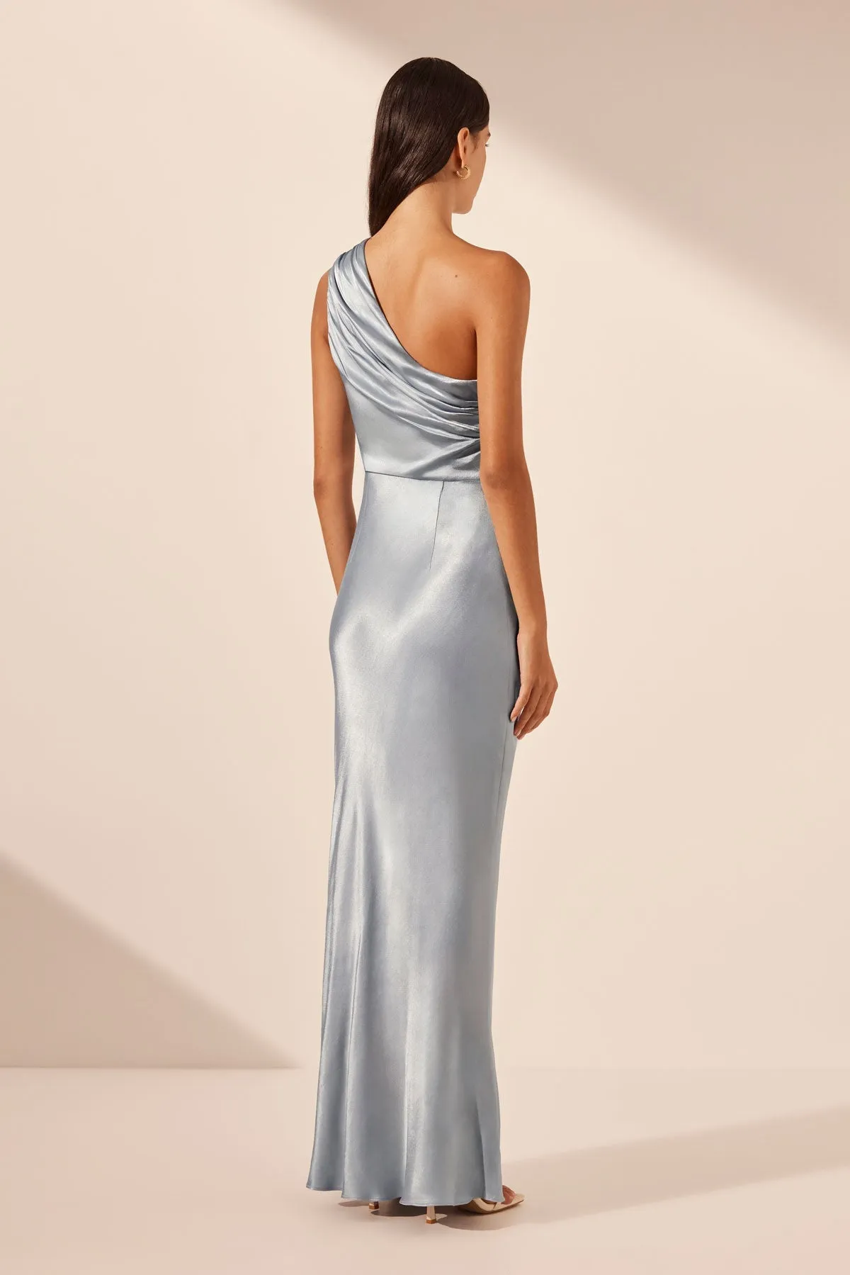 LA LUNE GATHERED ONE SHOULDER MAXI DRESS - POWDER BLUE sold by Shona Joy product image thumbnail 4